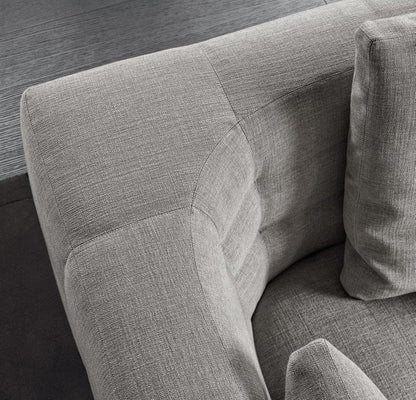 Combinación de sofá chaise longue de tela moderna europea, adecuada para apartamentos grandes