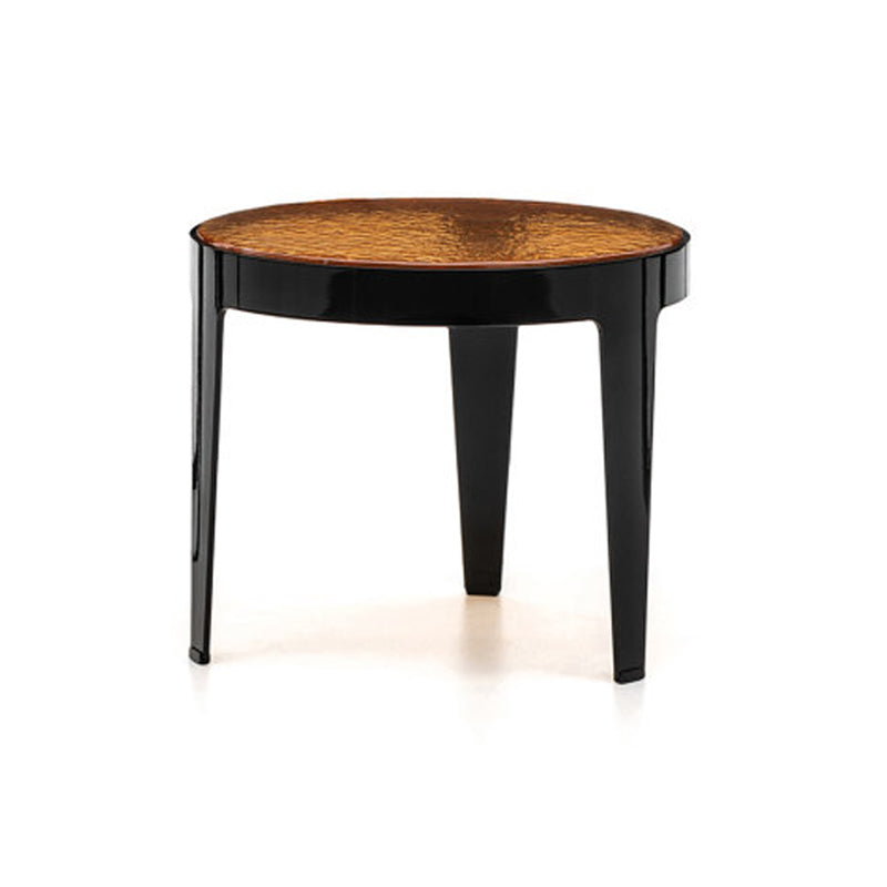 Mesa de té pequeña/mesa auxiliar de sofá de acero inoxidable y vidrio artístico