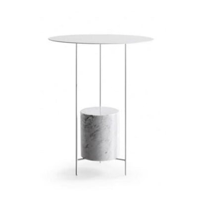 Mesa de centro pequeña de mármol redonda sencilla para decoración de sofá