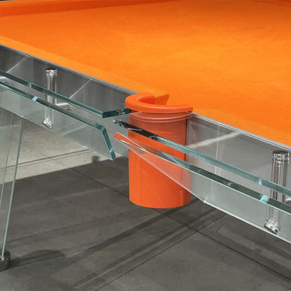 Mesa de billar de bolsillo de vidrio color naranja de 7 pies, 8 pies y 9 pies