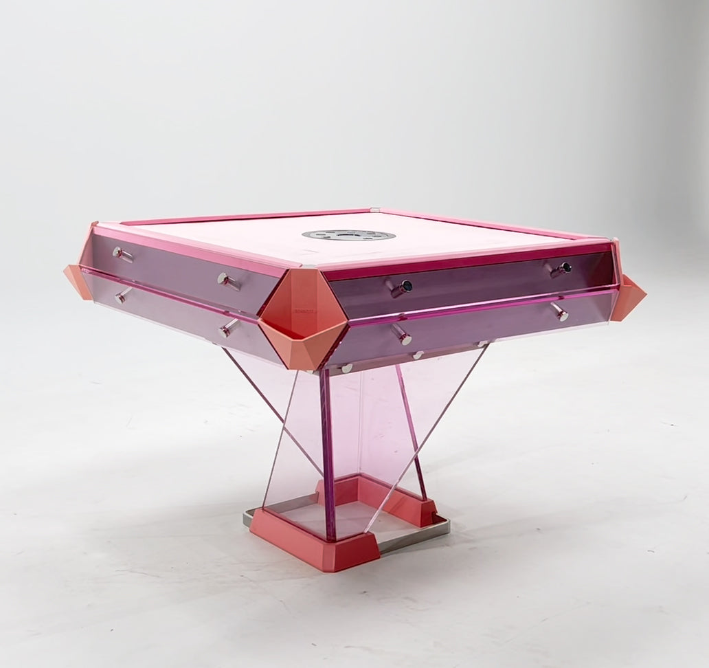 Mesa de mahjong de cristal multicolor personalizable