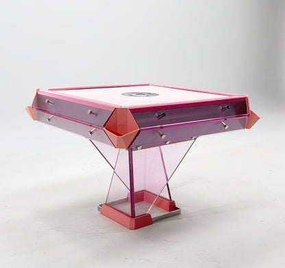Mesa de mahjong de cristal multicolor personalizable