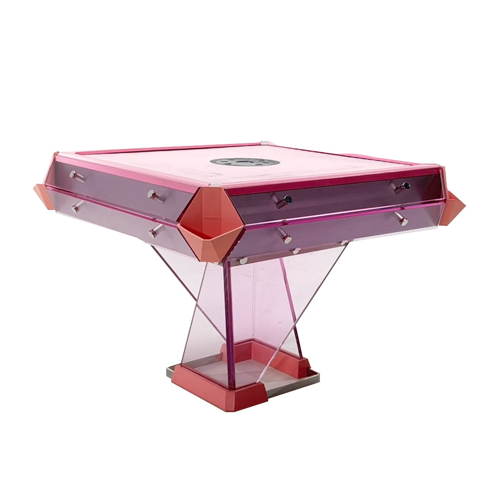Mesa de mahjong de cristal multicolor personalizable