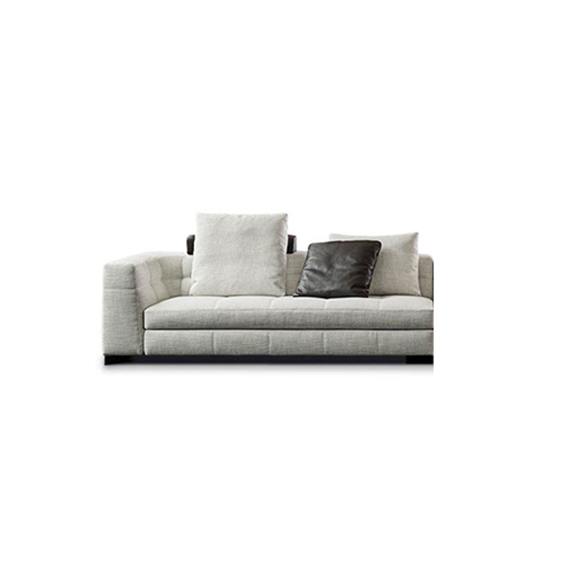 Sofá italiano de cuatro plazas de lujo, ligero y de plumas rectas, de algodón y lino, ideal para apartamentos grandes