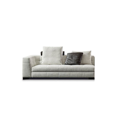 Sofá italiano de cuatro plazas de lujo, ligero y de plumas rectas, de algodón y lino, ideal para apartamentos grandes