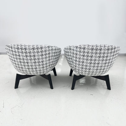 Houndstooth backrest leisure sofa chair, suitable for living room and bedroom