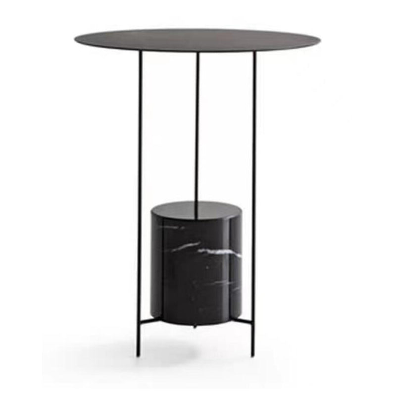 Mesa de centro pequeña de mármol redonda sencilla para decoración de sofá