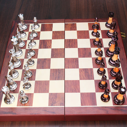 Juego de ajedrez vintage de acrílico con tablero