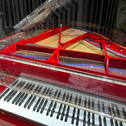 Piano de cola mecánico de acrílico blanco estilo italiano