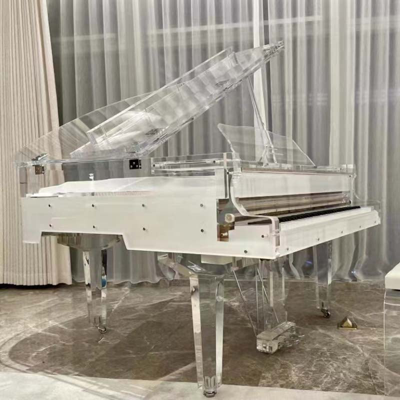 Piano de cola mecánico de acrílico blanco estilo italiano