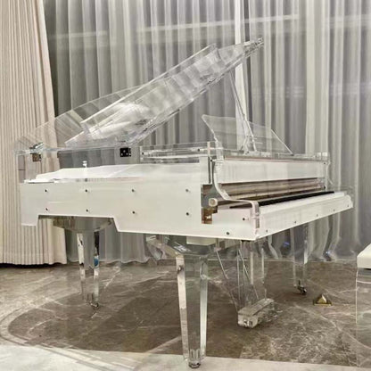 Piano de cola mecánico de acrílico blanco estilo italiano