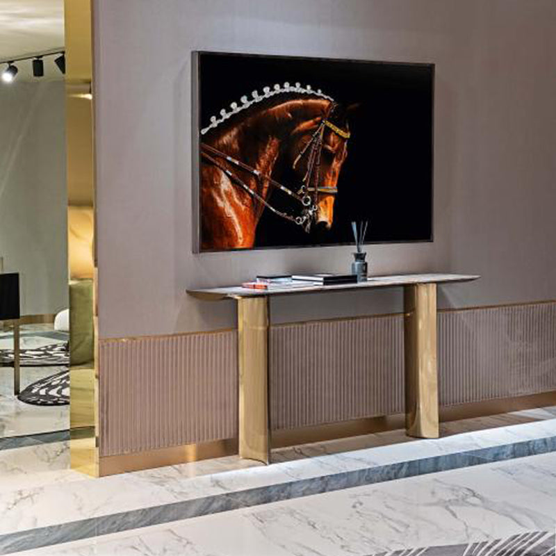 Marble Stainless Steel Console Table, Living Room Side Table/Decorative Table