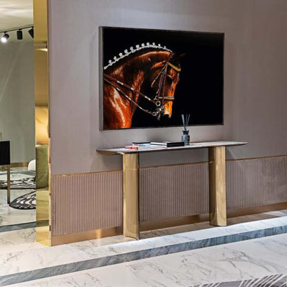 Marble Stainless Steel Console Table, Living Room Side Table/Decorative Table