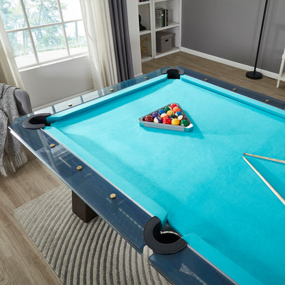 8FT/9FT Blue Wired Glass Pool Table