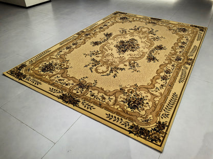 Tapis de salon luxueux à motif européen classique, adapté au salon et à la chambre à coucher
