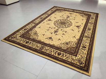 Tapis de salon luxueux à motif européen classique, adapté au salon et à la chambre à coucher