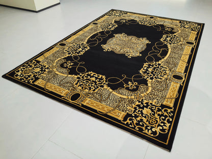 Tapis de salon luxueux à motif européen classique, adapté au salon et à la chambre à coucher