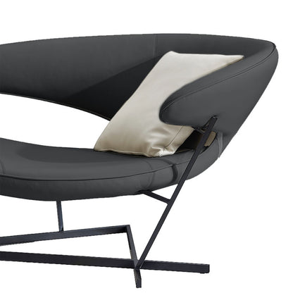 Simple leather sofa lobster shape single recliner with backrest