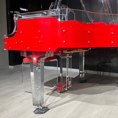 Piano de cola mecánico de acrílico blanco estilo italiano