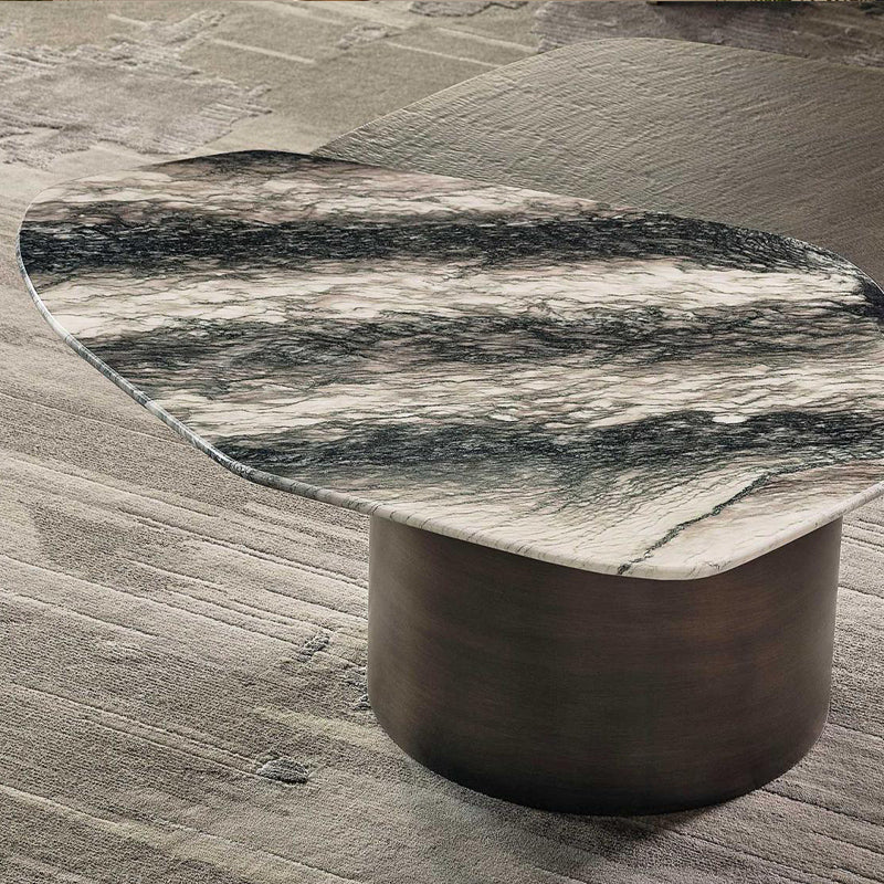 Light luxury irregular marble and stainless steel coffee table