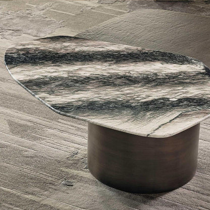 Light luxury irregular marble and stainless steel coffee table