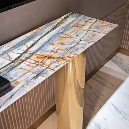 Marble Stainless Steel Console Table, Living Room Side Table/Decorative Table