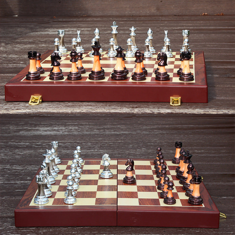 Juego de ajedrez vintage de acrílico con tablero