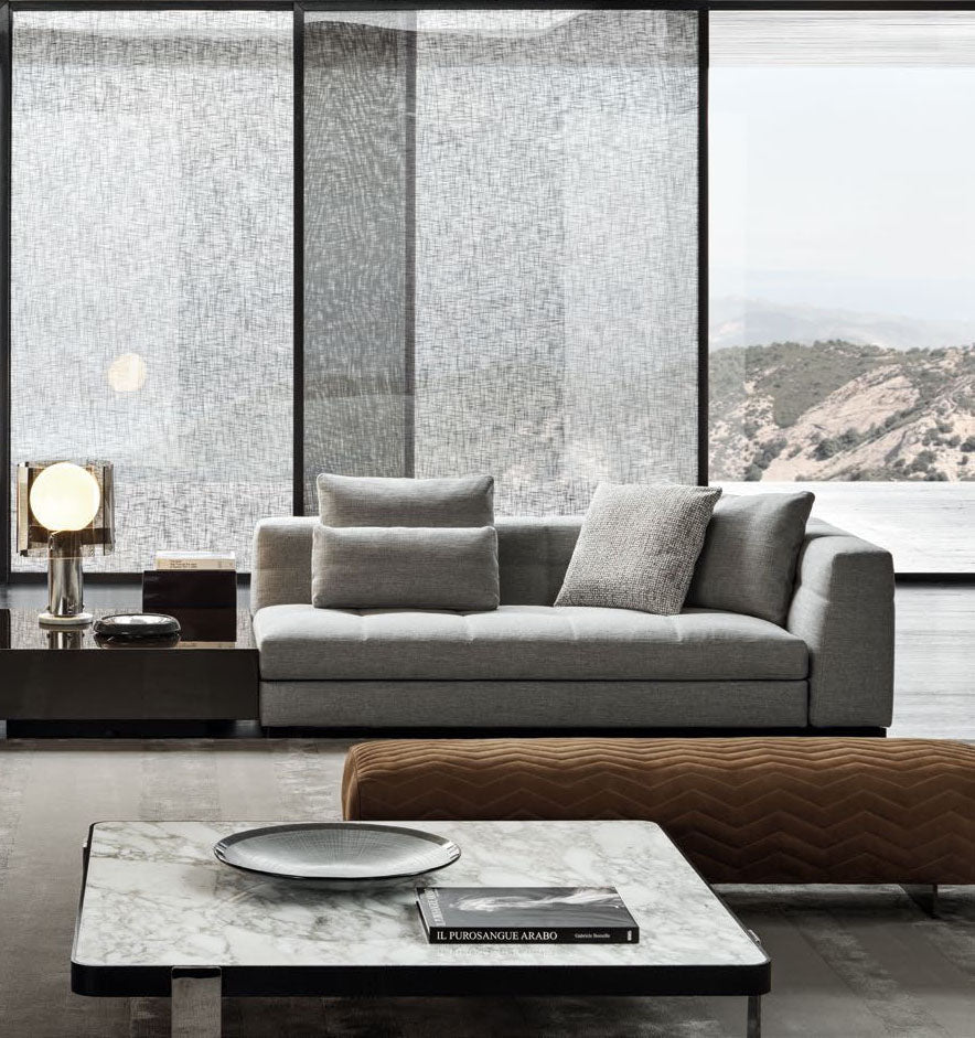 Combinación de sofá chaise longue de tela moderna europea, adecuada para apartamentos grandes