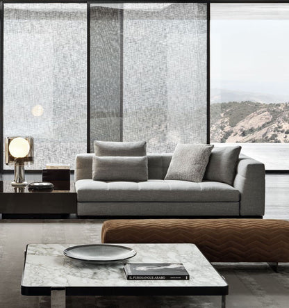 Combinación de sofá chaise longue de tela moderna europea, adecuada para apartamentos grandes