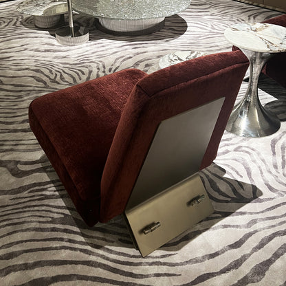 Sillón de ocio de tela roja de alta calidad con respaldo