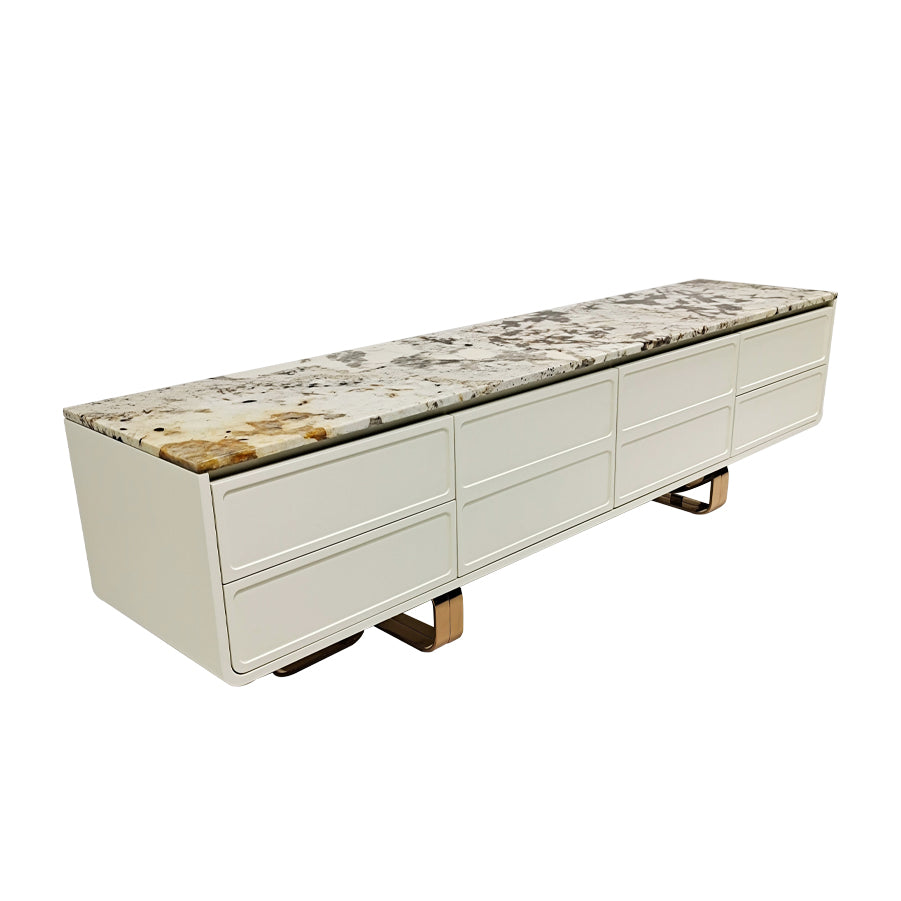 Customized Luxury Natural Marble Table Top Tv Stand