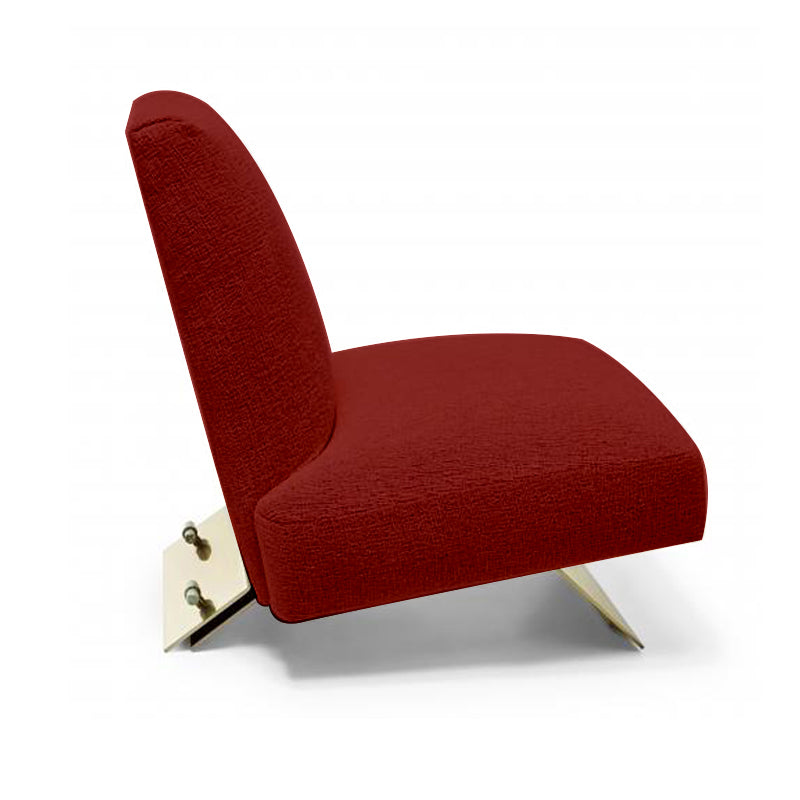 Sillón de ocio de tela roja de alta calidad con respaldo