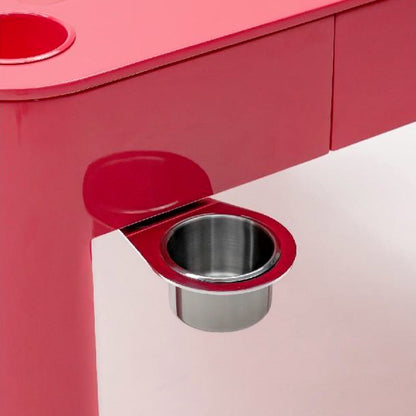 4 in 1 pink multifunctional table/poker table/chess table, equipped with chess, chip box, etc.