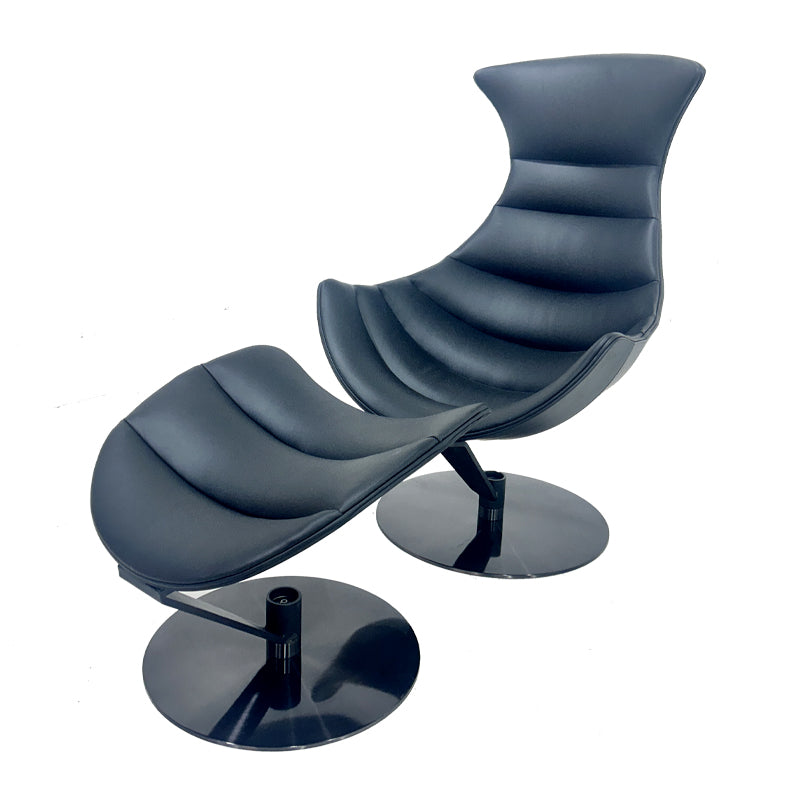 Modern simple curved back chair leather lobster recliner leisure chair