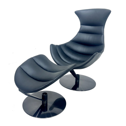 Modern simple curved back chair leather lobster recliner leisure chair