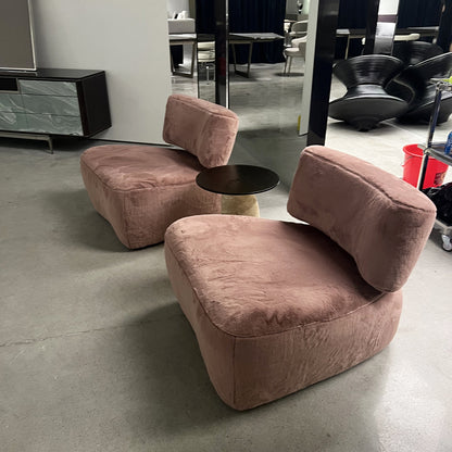 Sillón de ocio de felpa rosa adecuado para sala de estar, apartamento