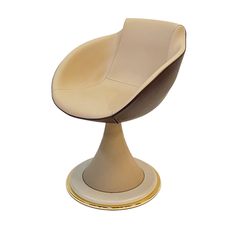 Shell swivel leather chair