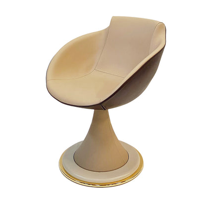 Shell swivel leather chair