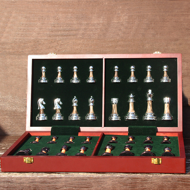 Juego de ajedrez vintage de acrílico con tablero