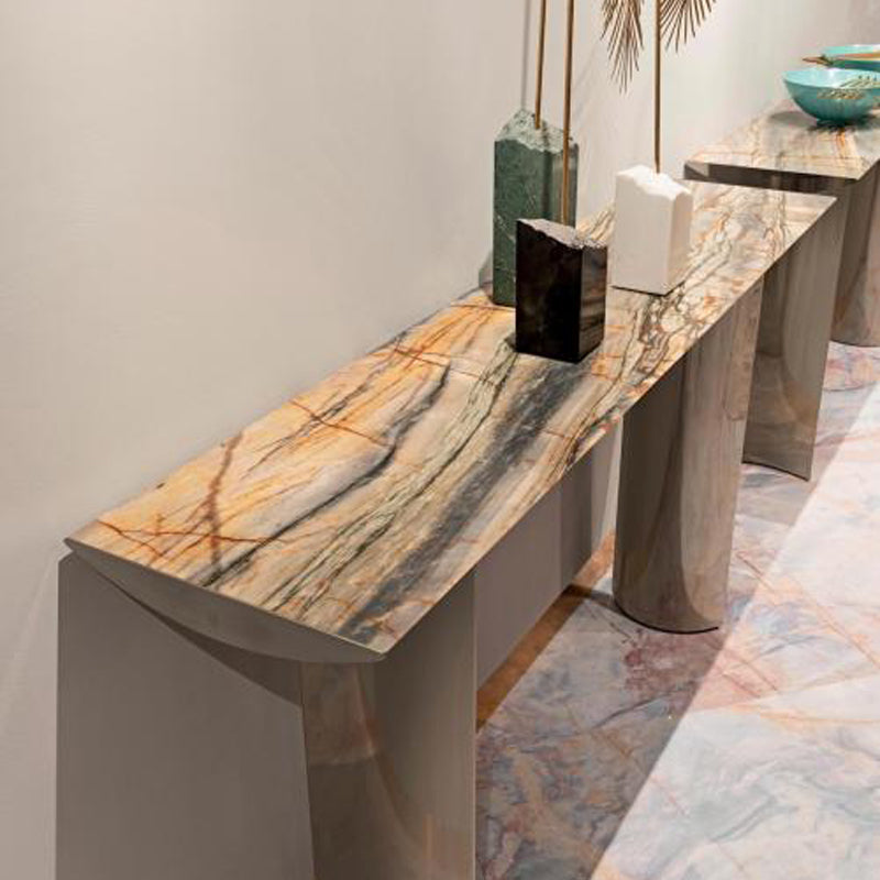 Marble Stainless Steel Console Table, Living Room Side Table/Decorative Table