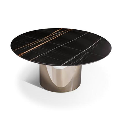 Mesa de comedor redonda de mármol de lujo italiana con función de almacenamiento