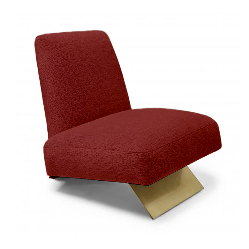 Sillón de ocio de tela roja de alta calidad con respaldo