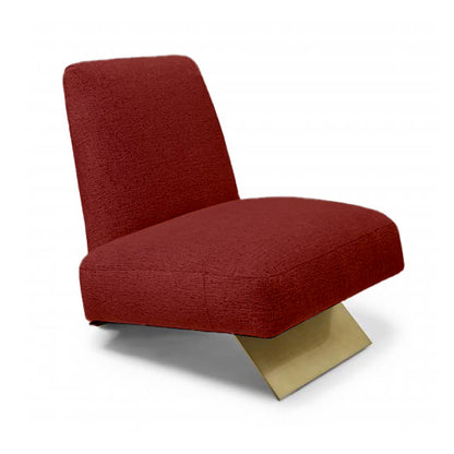 Sillón de ocio de tela roja de alta calidad con respaldo