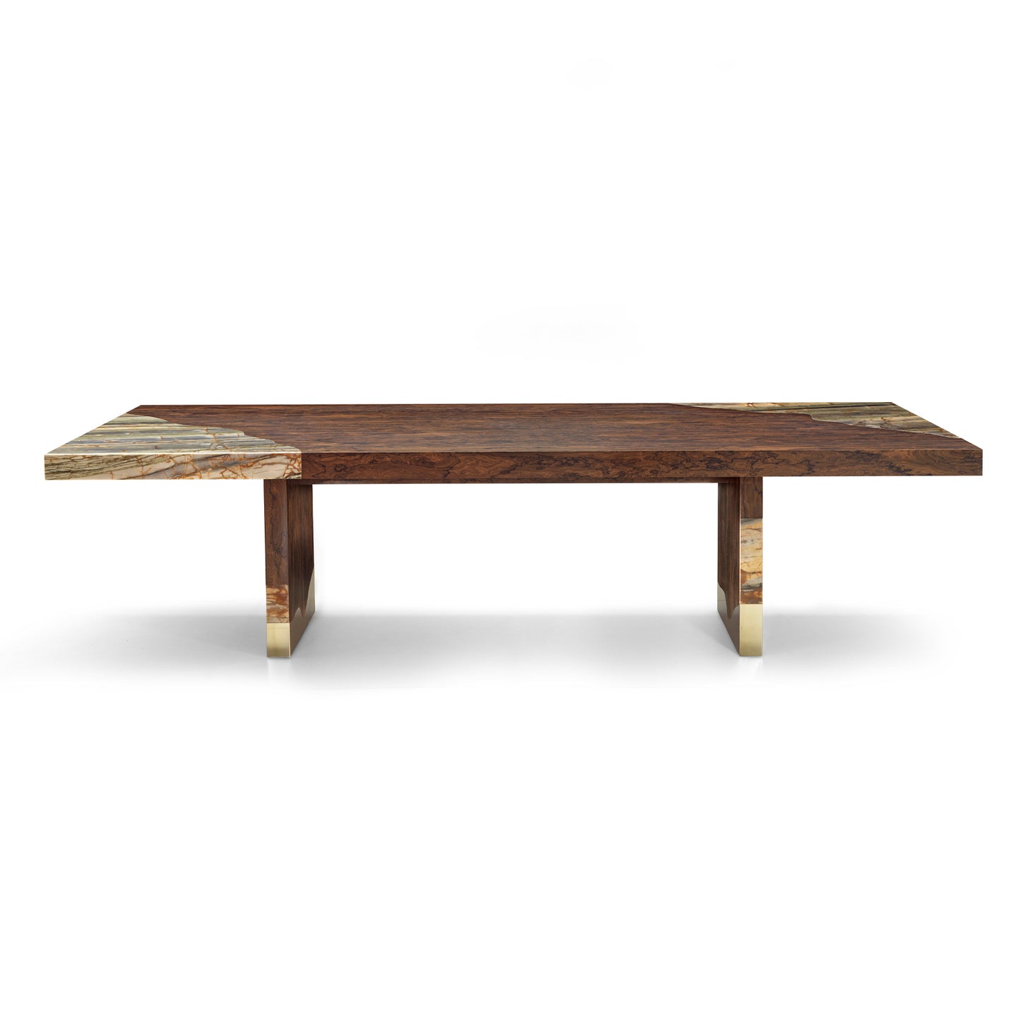 High-end customizable walnut rectangular family dining table