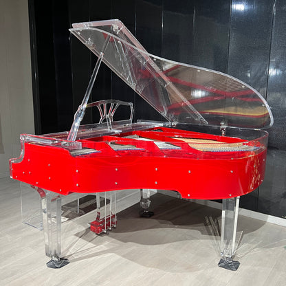 Piano de cola mecánico de acrílico blanco estilo italiano