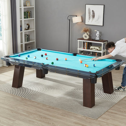 8FT/9FT Blue Wired Glass Pool Table