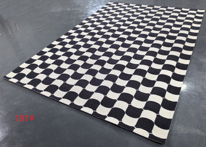Alfombra de felpa con patrón geométrico simple, alfombra decorativa para sala de estar