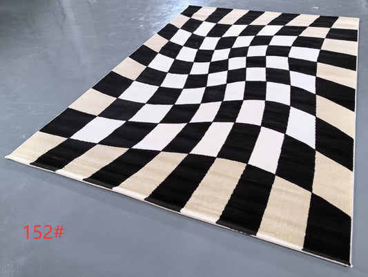 Tapis en peluche à motif géométrique simple pour salon
