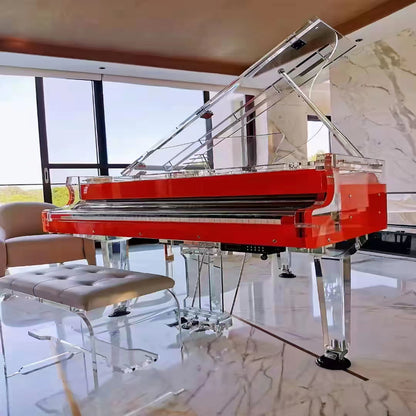 Piano de cola mecánico de acrílico blanco estilo italiano