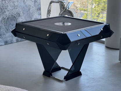Mesa de mahjong automática personalizable de cristal negro